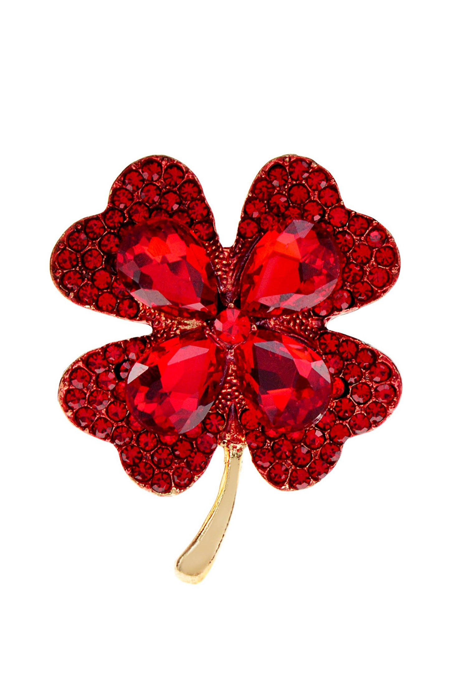 Clover Rhinestone Pin