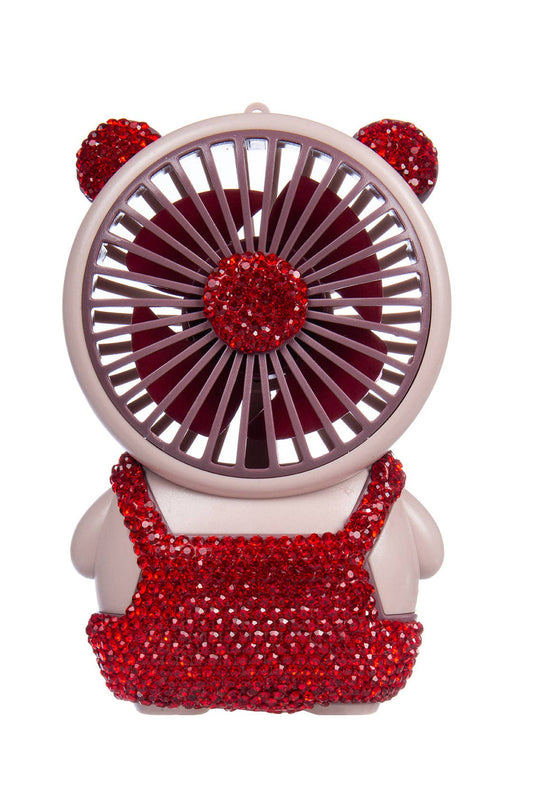 Ceramic Rhinestone Bear Fan