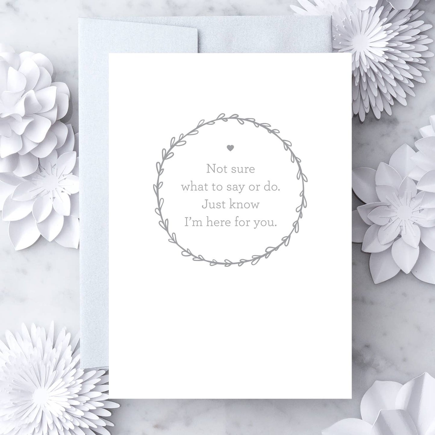 "Not Sure What to Say or Do." Sympathy Card