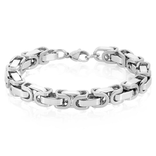Invicta Jewelry Byzantine Chain Steel Bracelet (8mm) - 8.75"