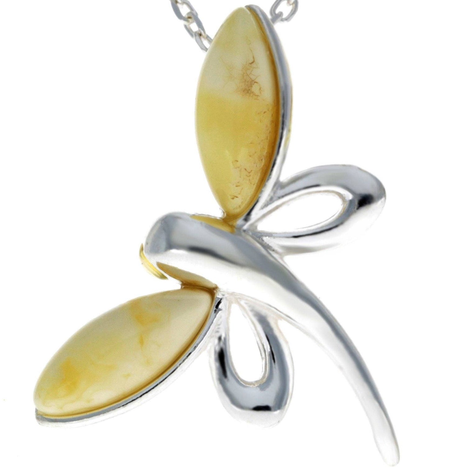 925 Sterling Silver Butterfly with Baltic Amber