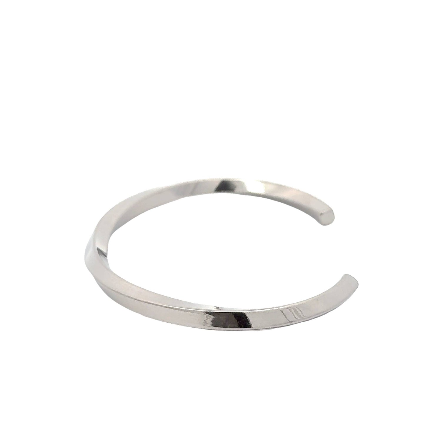 Men's Twisted Silver Cuff Bracelet, 4mm