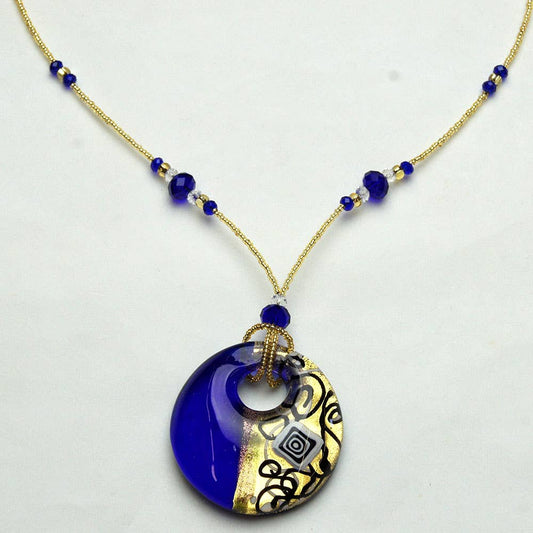 Klimt BlueMurano Pendant Necklace - Artist Collection