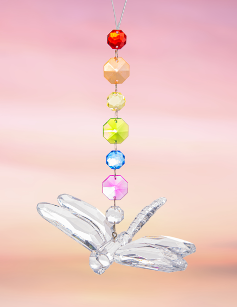 Rainbow Beaded Dragonfly Ornament