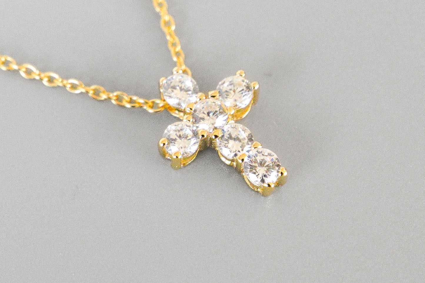 18K Cross Necklace: Aime Gold