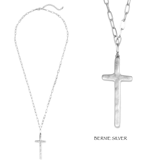 Cross Necklace: Bernie Silver