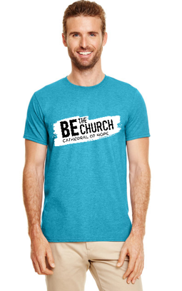 Be The Church Tee Shirt - Heather Sapphire