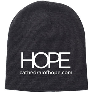 Black Knit Beanie with HOPE