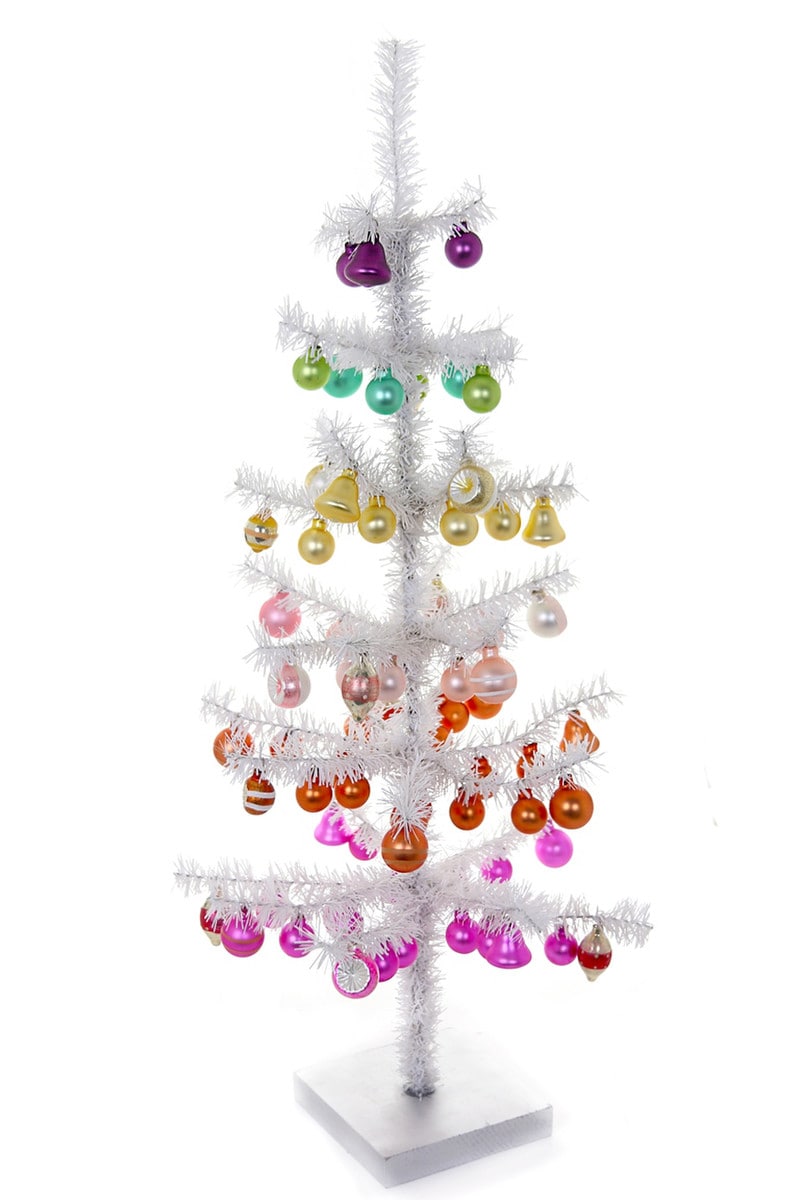 Decorated White Tinsel Tree Big December Sale