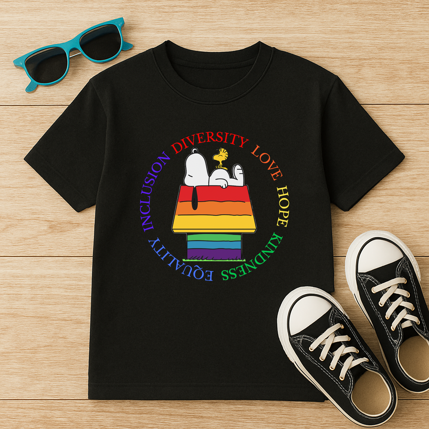 Diversity Love and Kindness Dog House Toddler Tee