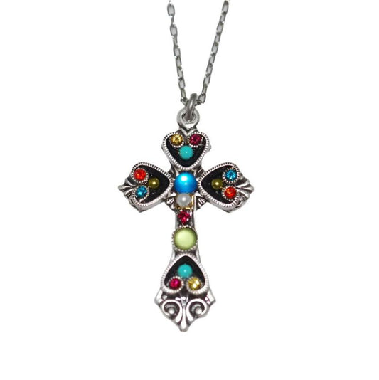 Hearts Cross Necklace - Multi