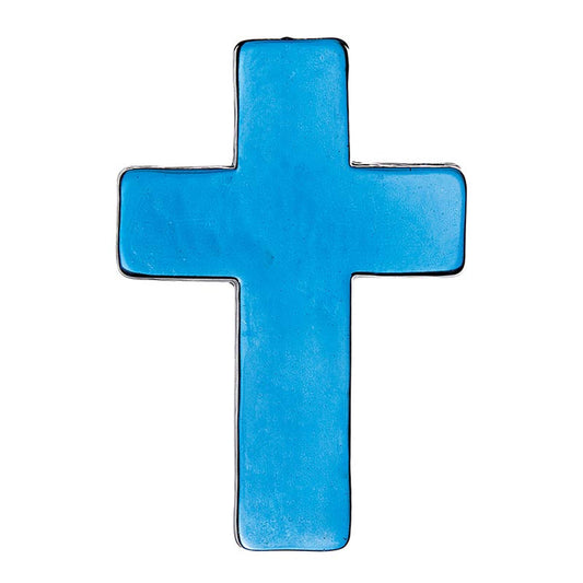 Blue Glass Tabletop Cross