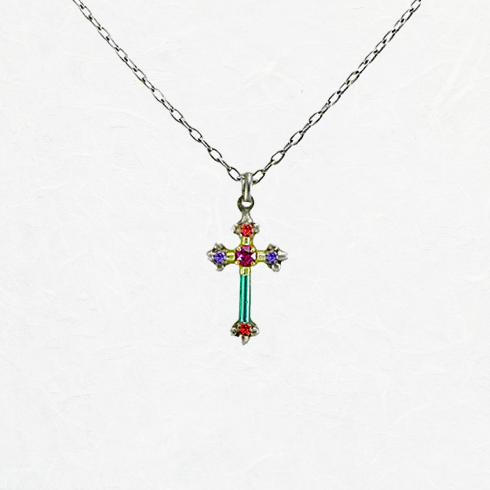 Small Cross Necklace - Multi