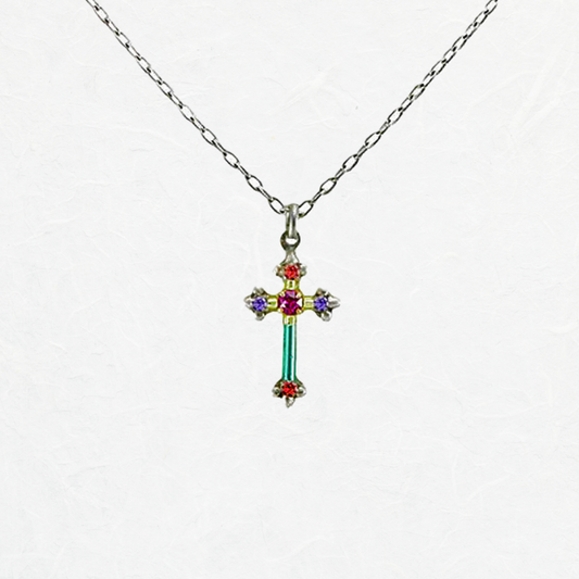 Small Cross Necklace - Multi