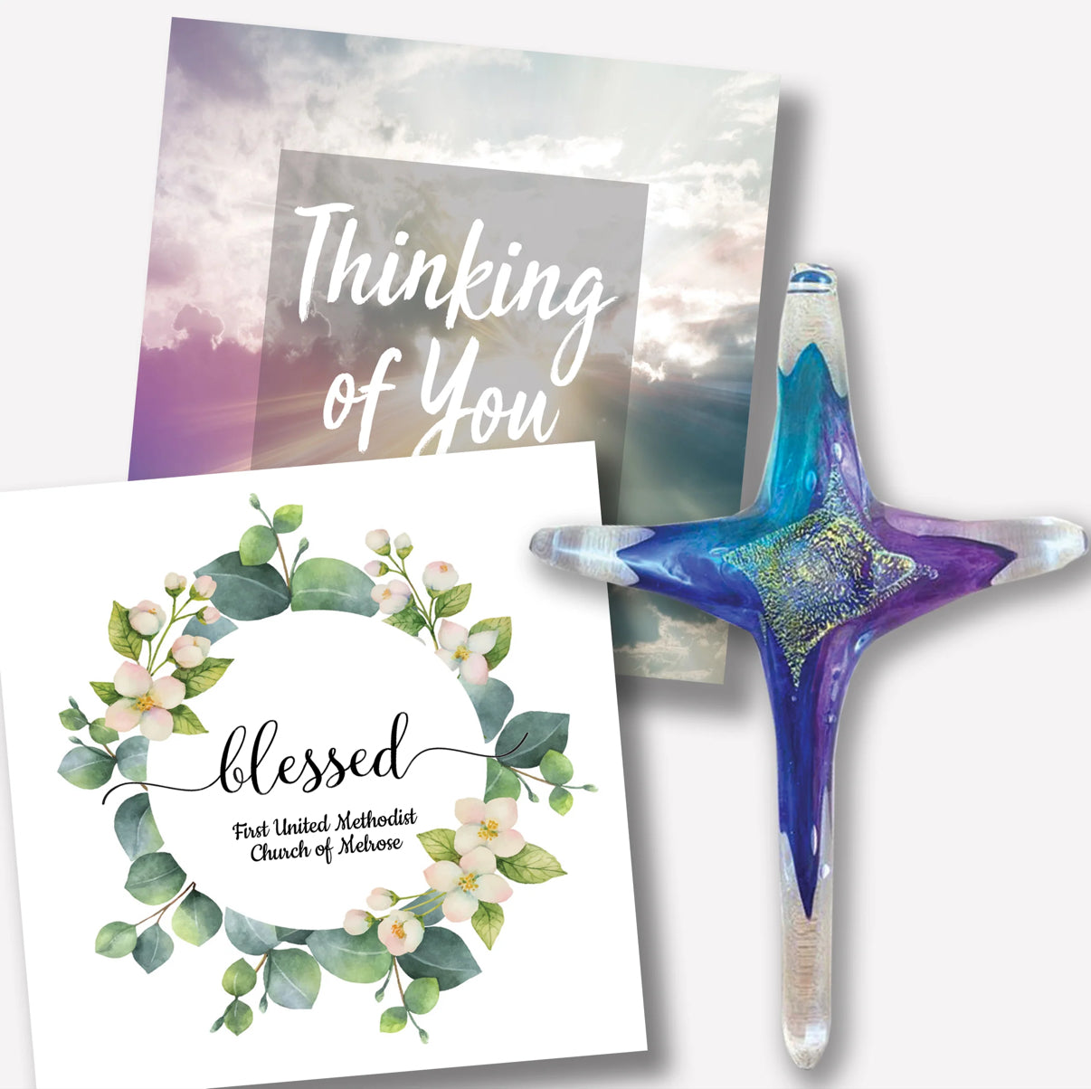 7" Large Glass Cross - Assorted