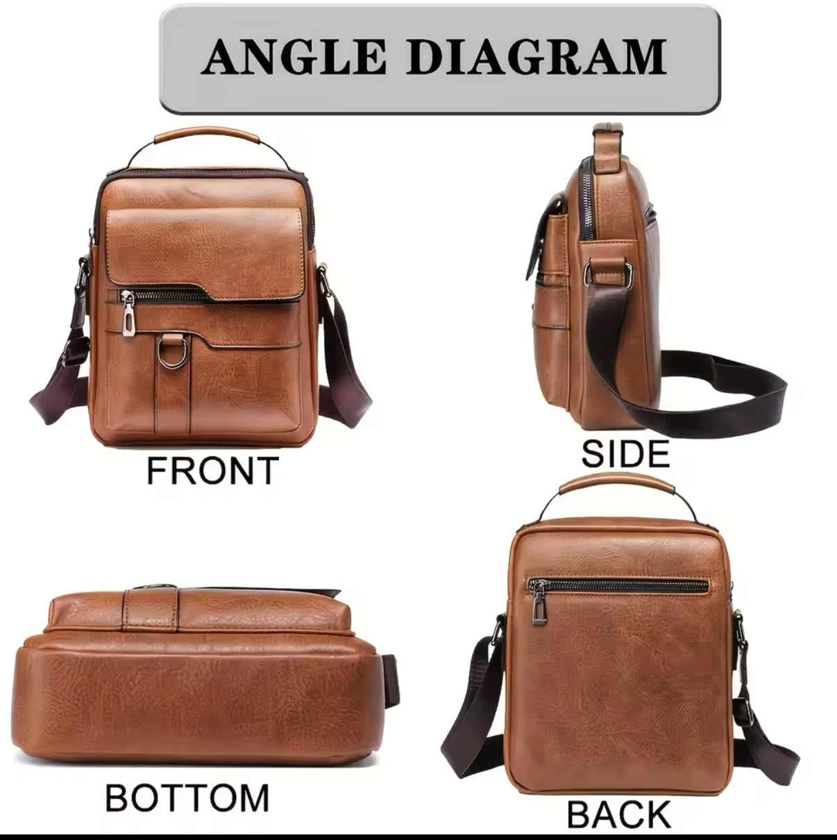 Multiple Pocket Messenger Cross Body Bag - Tan