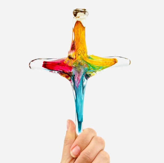 5" Medium Glass Cross - Assorted