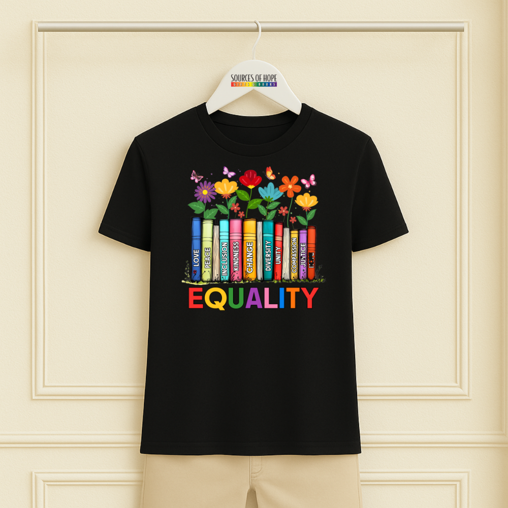 Equality with Books and Flowers Tee
