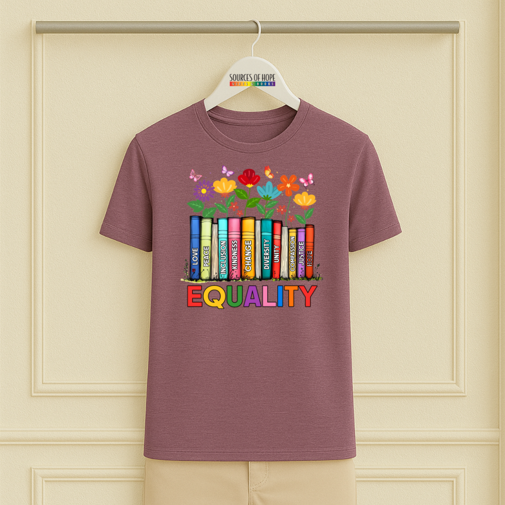 Equality with Books and Flowers Tee