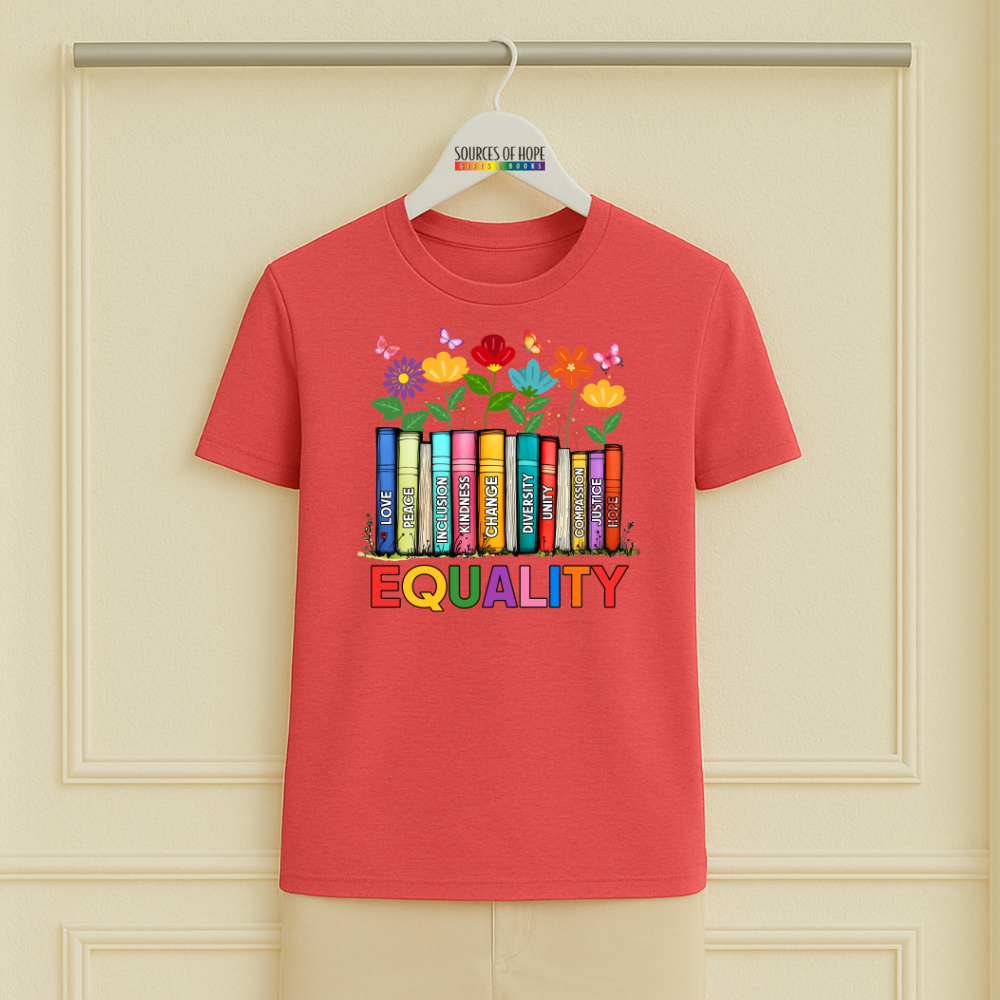 Equality with Books and Flowers Tee