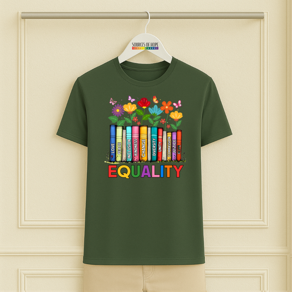 Equality with Books and Flowers Tee