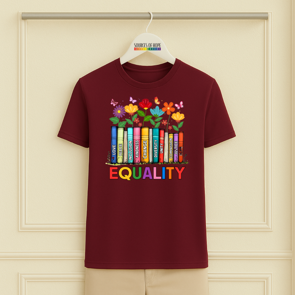 Equality with Books and Flowers Tee