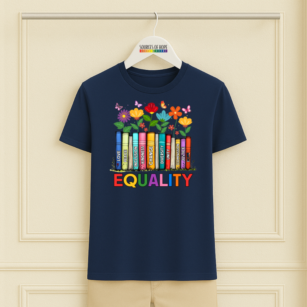 Equality with Books and Flowers Tee