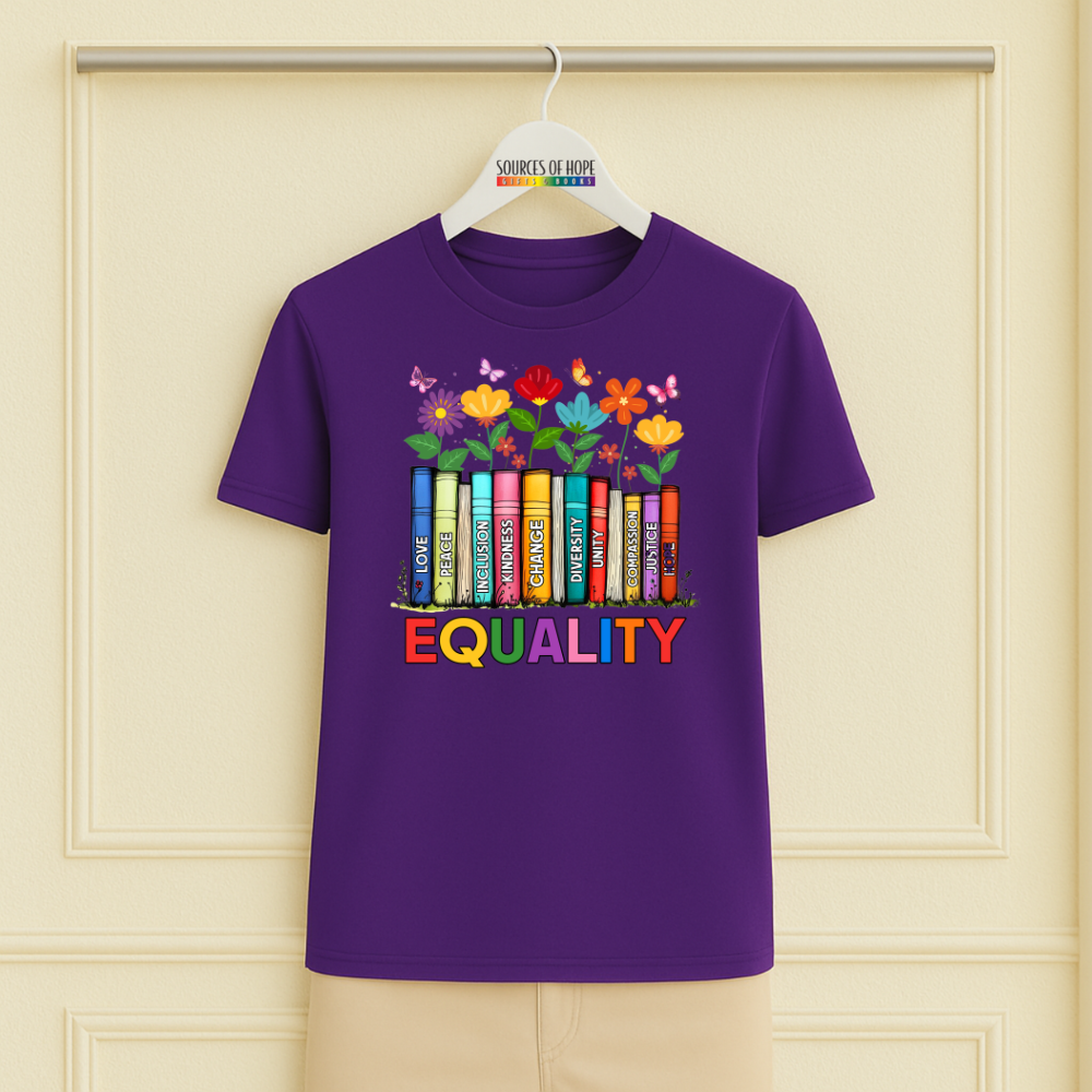 Equality with Books and Flowers Tee