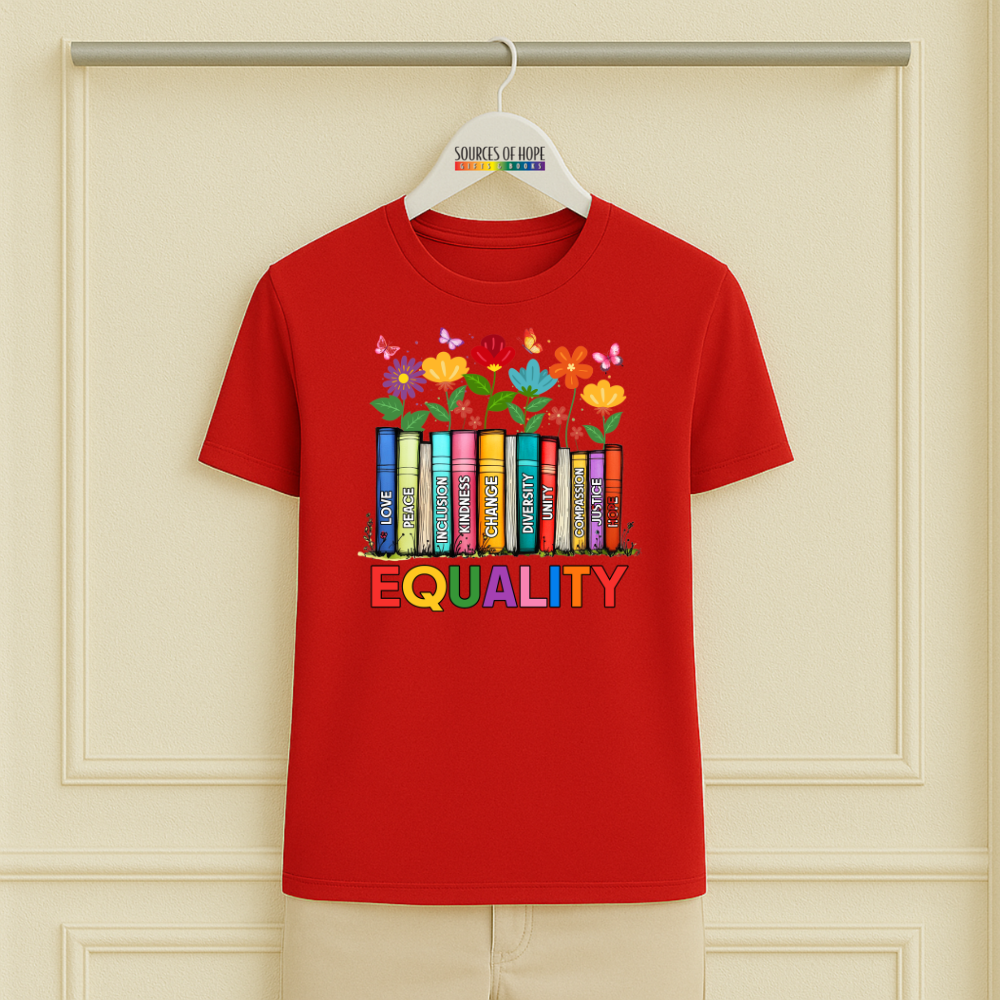 Equality with Books and Flowers Tee
