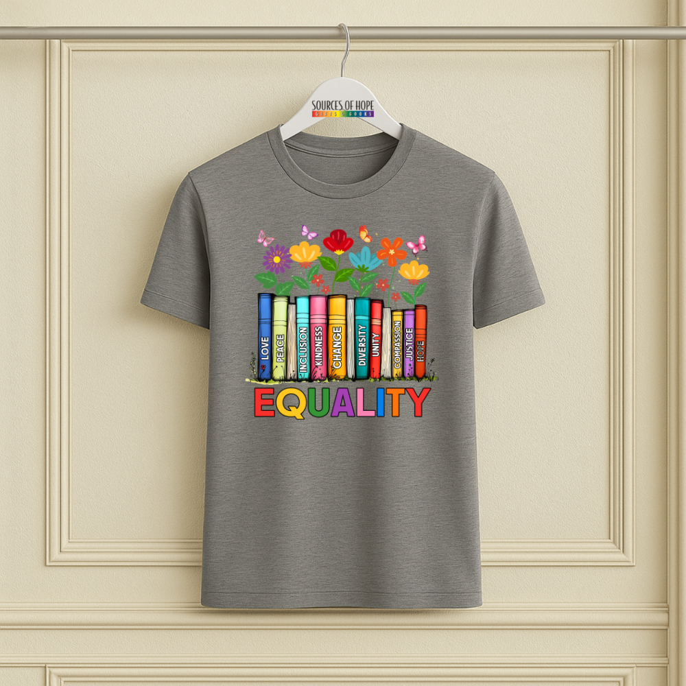 Equality with Books and Flowers Tee