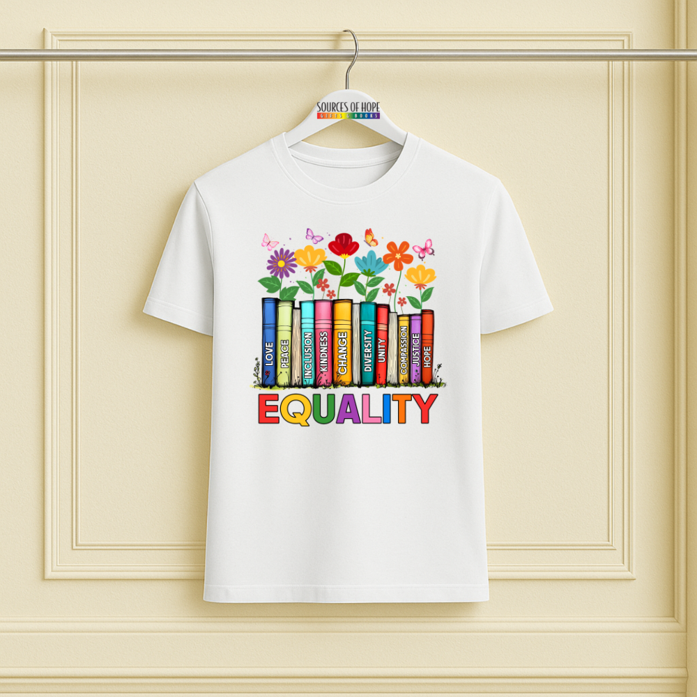 Equality with Books and Flowers Tee