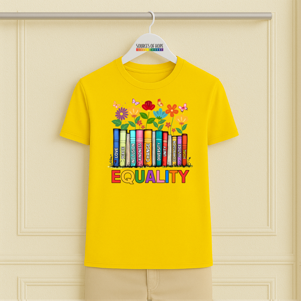 Equality with Books and Flowers Tee