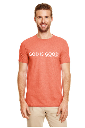 God Is Good Tee Shirt - Heather Orange