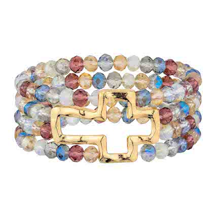 Cross Bracelet: Glen Dark Multi