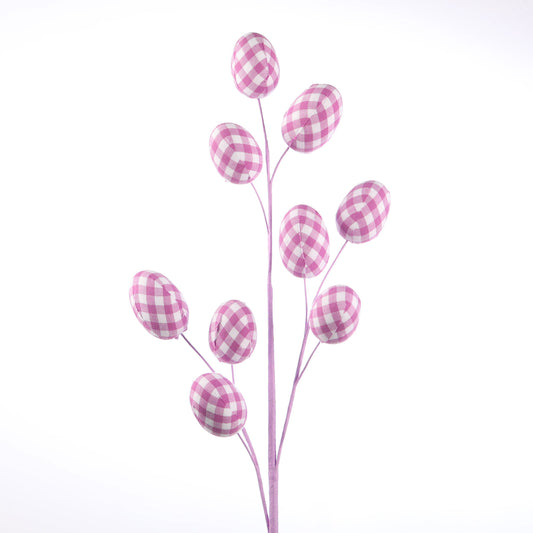 29" Gingham Easter Egg Spray -  Purple