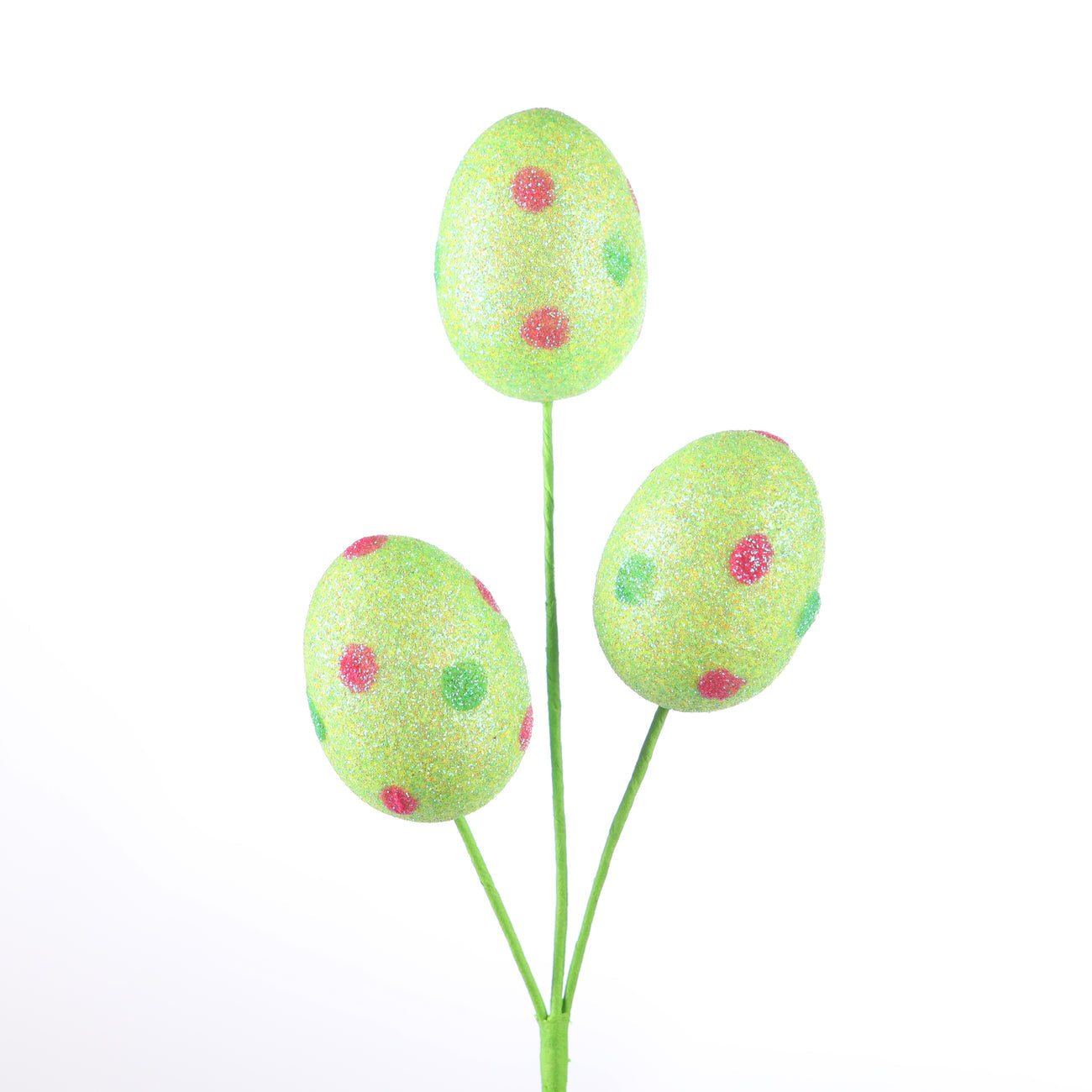 10" Easter Eggs Pick -  Green Dot