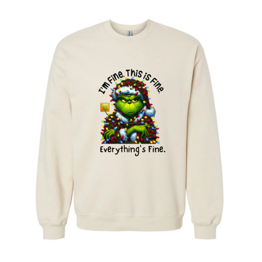 Grinch I'm Fine Christmas Sweatshirt