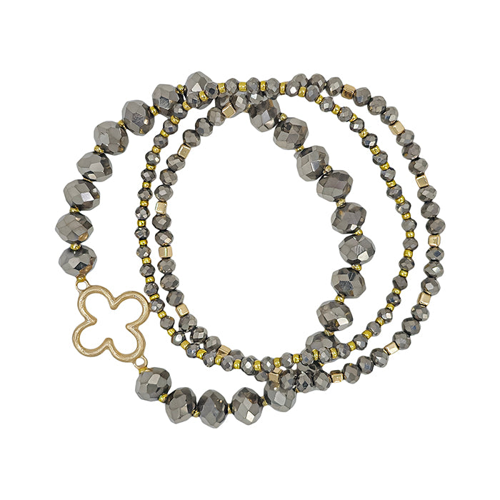 Cross Bracelet: Haven Gold Hematite