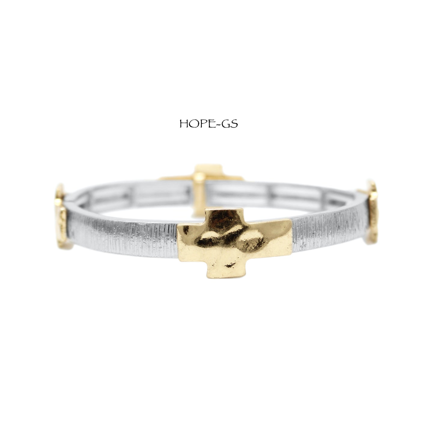 Cross Bracelet: Hope Gold Silver