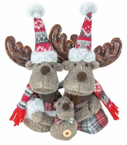 Jolly Plaid Moose Family
