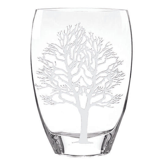 ree Of Life Mouth Blown European 12" Crystal Vase Sale