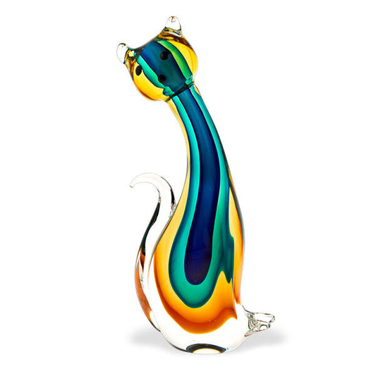 Murano Style Art Glass 11" Cat Sale