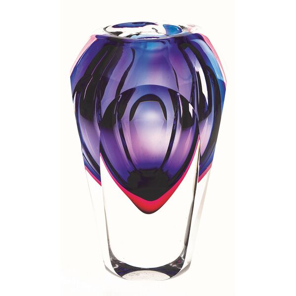 Essence Murano Style Art Glass Violet 9" Vase