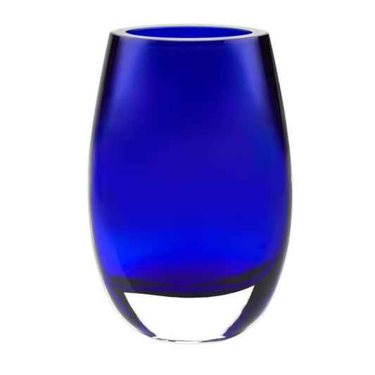 Crescendo Cobalt Blue European Mouth Blown Crystal 7.5" Vase Sale