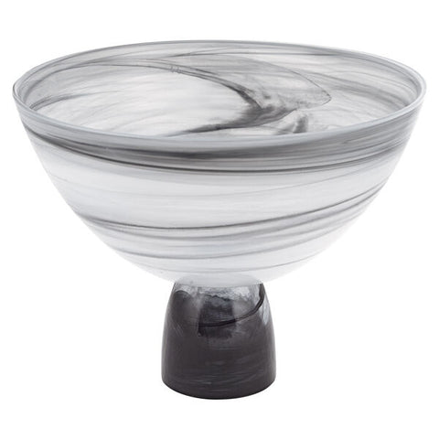 Milky Way Footed Alabaster Glass Centerpiece Bowl