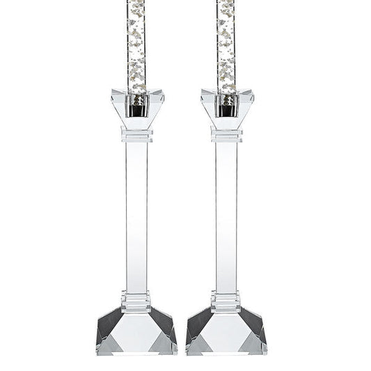 Charleston Square Pair 10" Classic Crystal Candle Holders Sale