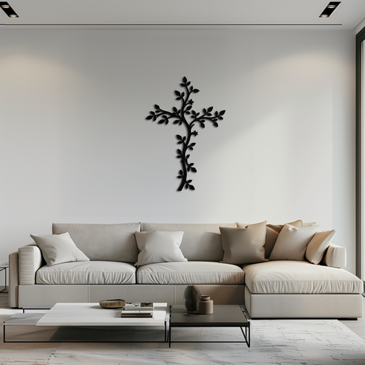 Cross Metal Wall Art - Sacred Christian Steel Wall Decor
