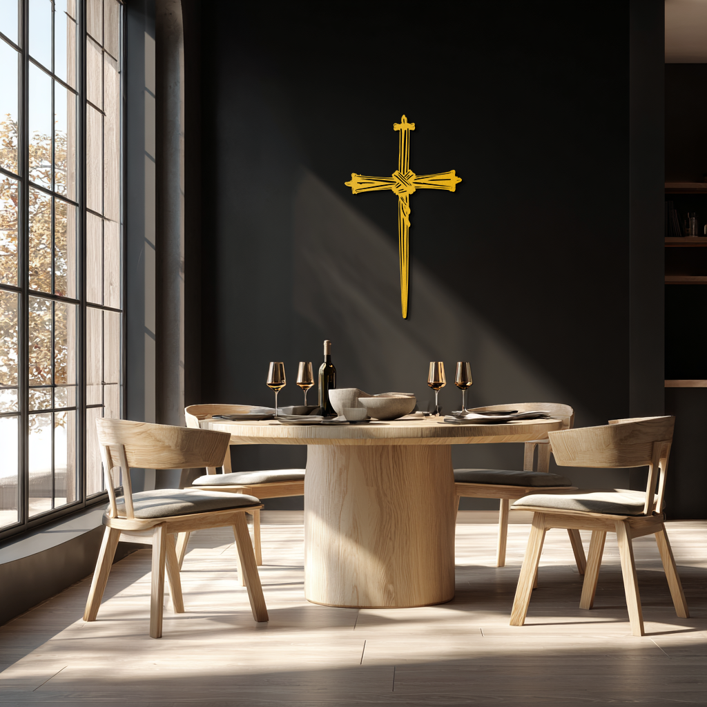 Christian Barbed Wire Cross Metal Wall Art