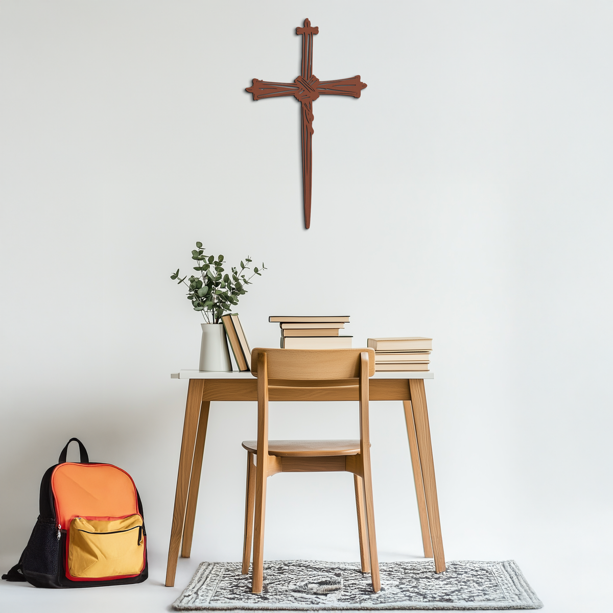 Christian Barbed Wire Cross Metal Wall Art