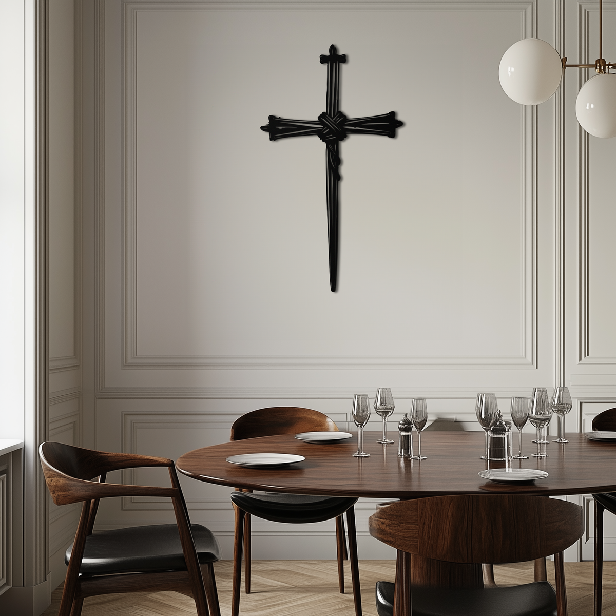 Christian Barbed Wire Cross Metal Wall Art